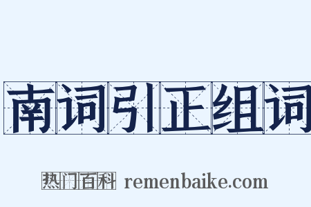 南词引正组词是什么意思的图片